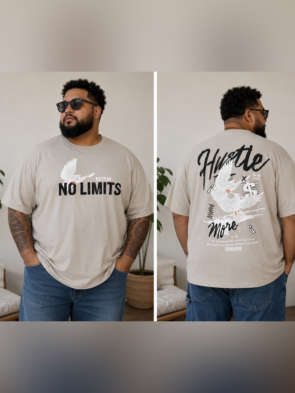 New Men's No Limits Hustle Texture Graphic T-Shirt - 2XL